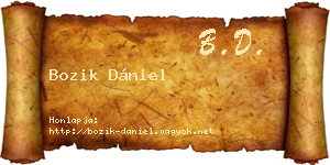 Bozik Dániel névjegykártya